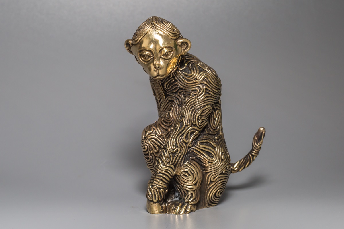 картинка Скульптура обезьяна латуная Symphalang СИАМАНГ  от магазина Одежда+