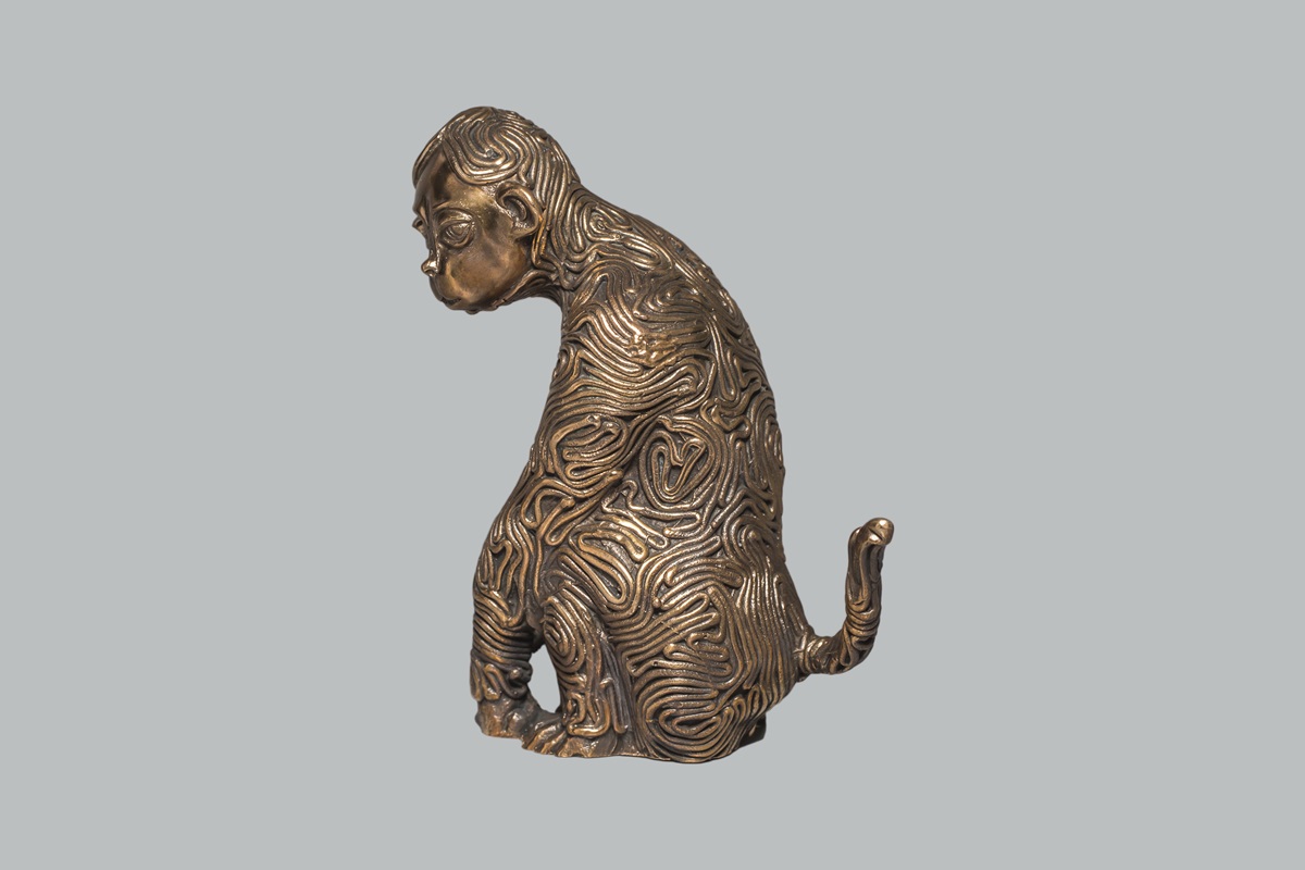 картинка Скульптура обезьяна бронзовая Symphalang СИАМАНГ  от магазина Одежда+