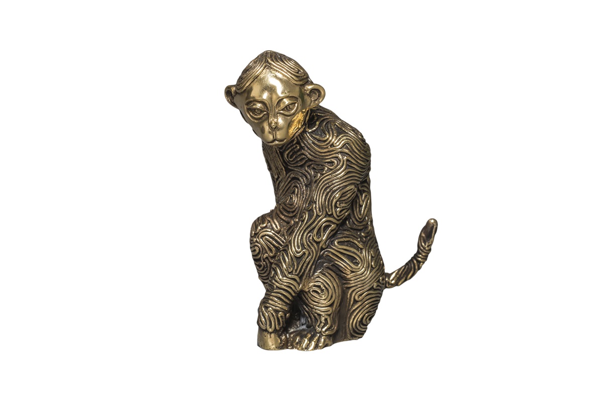 картинка Скульптура обезьяна латуная Symphalang СИАМАНГ  от магазина Одежда+